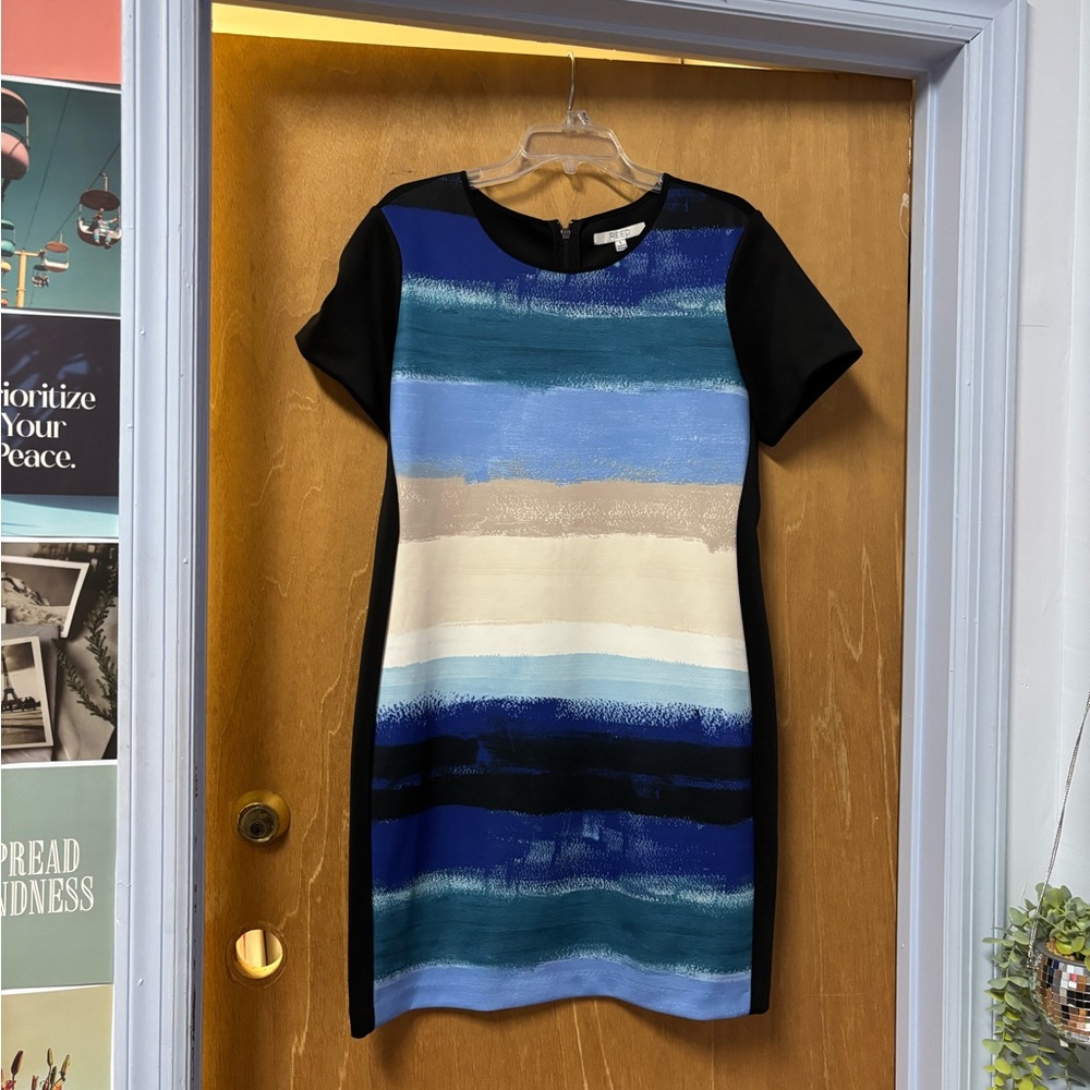 Reed Krakoff Striped Mini Dress in Blue and Black